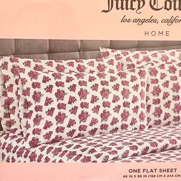 Juicy Couture 4pc Twin Sheet Set in Rose floral print  new in package - Picture 8 of 8